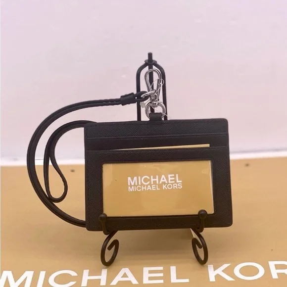 Michael Kors Black Card Wallet Lanyard - Picture 7 of 9